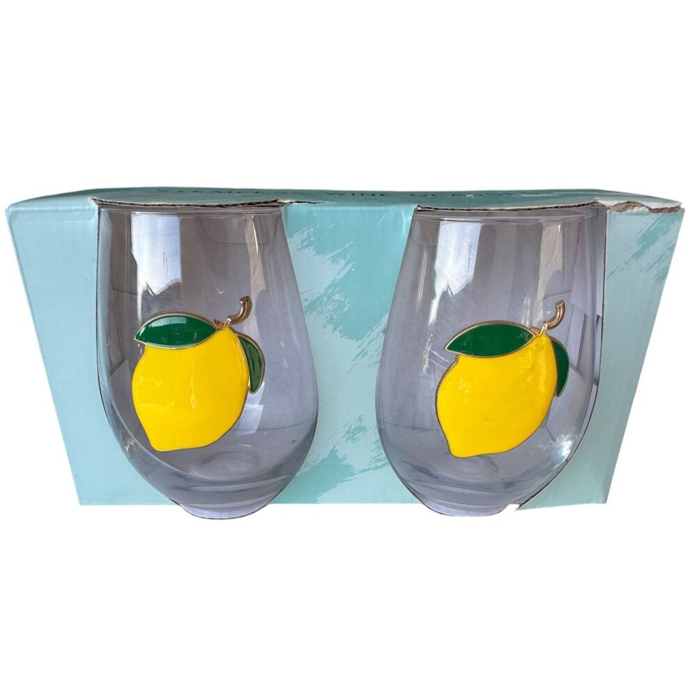 Home Essentials Set of 2 Stemless Wine 19 oz. Drinking Glasses